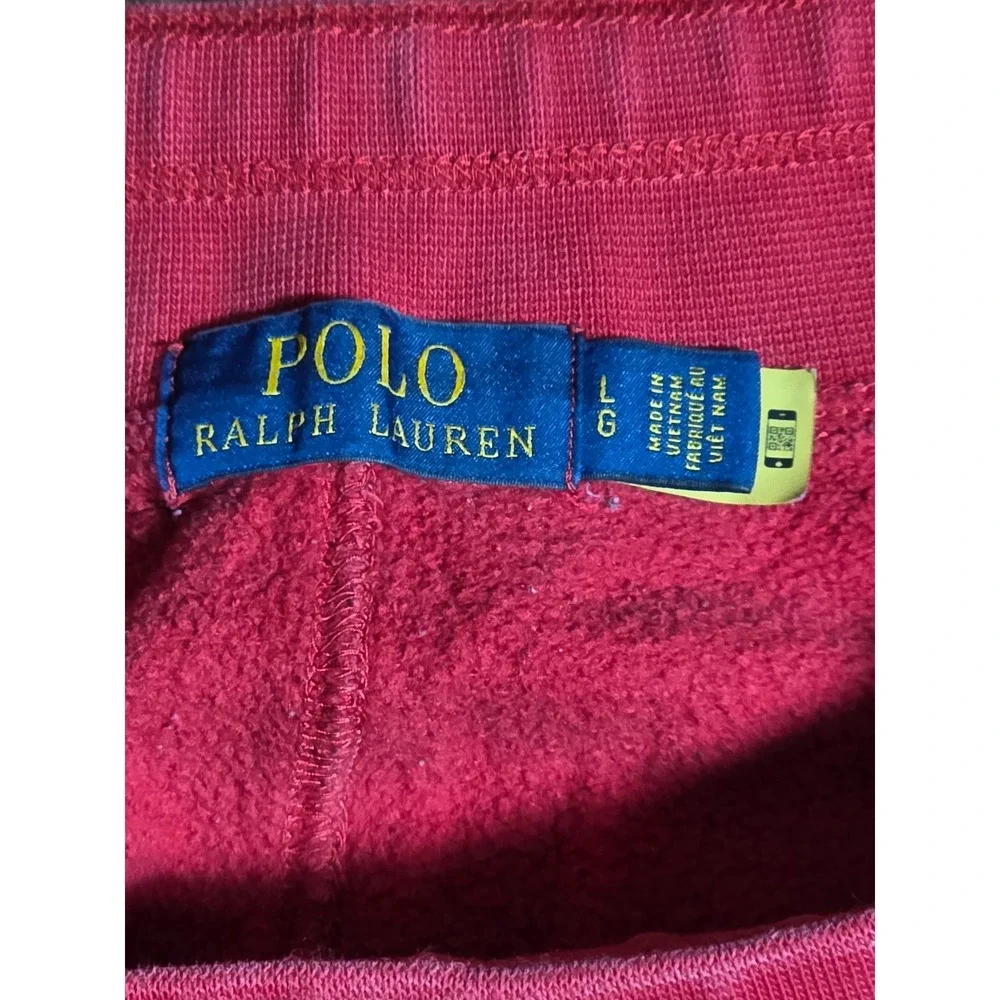 Polo Ralph Lauren Mens Red Fleece Sweatpants Drawstring Joggers Size Large